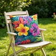 thumbnail image 4 of Tuvgenk Waterproof Outdoor Throw Pillow Cover 18x18 for Courtyard Chair, Summer Vibrant Floral Cushion Case for Balcony, 4 of 6