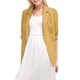 thumbnail image 2 of Chaqueta de Trabajo Informal Ligera para Mujer, con Solapa, Mangas Cuartos, Plisada Elástica, Forrada y Bolsillos Amarillo XXL, 2 of 9