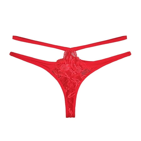 

Ruhiku GW Women s Panties Sexy Lace Trim Stretch Bikini Panties Cutout Panties
