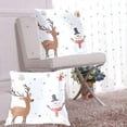 thumbnail image 6 of Snowman Elk Leaves Present Snowflakes Christmas Throw Pillow Covers Pillowcases 18 x 18 Inch Home Decor 2 Packs for Bedroom Sofa, 6 of 6