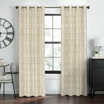 PowerSellerUSA 2-Pack Geometric Window Curtain Panels Woven Jacquard Fabric for Livingroom or Bedroom, Rod Pocket Top, 52" W x 84" L, Panel