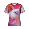 thumbnail image 3 of Naloa Pig Men's T-Shirt Sport T-shirt Men's Basic Tee Casual Men's Shirt, Round Neck, Short Sleeves - Medium, 3 of 5