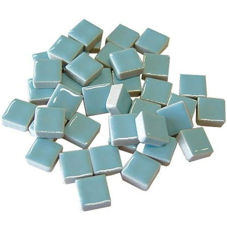 Diamond Tech Ceramic Solid Square Mosaic Tile Color Sheet, 12 x 12 in., Light Blue, 625 Tiles & Sheet