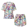 thumbnail image 4 of Lsque Colorful Watercolor Dots Women's Short-Sleeved Pajama Set - 2 Piece Soft and Lightweight Sleepwear Set-Medium, 4 of 9