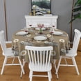 thumbnail image 2 of Brown Highland Cow Daisy Farmhouse Pattern Round Tablecloth 60"x60",Wrinkle Wipeable Table Cloth for Kitchen Dining Room Picnic Patio Party, 2 of 6
