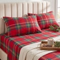 thumbnail image 4 of Gogreen Christmas Full Sheet Set 4-Piece, Microfiber Bed Sheets Deep Pocket, Soft Breathable Wrinkle Resistant Holiday Bedding(Christmas Plaid), 4 of 6