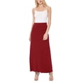 thumbnail image 5 of Women's Casual Foldable Waist Comfy Loose Fit Solid Maxi Skirt S-3XL, 5 of 7