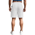 thumbnail image 4 of Men's Casual Cargo Shorts Classic Drawstring Elastic Waist Relaxed Fit Work Short with Multi Pockets White L, 4 of 5