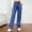 Blue, variant on Women Fashion Solid Loose Button Pant Pocket Washed Polished Waist Ripped Jeans Trousers Denim Boot Cut Mod Mom Jean Dress for Women Boyfriend Corduroy Pants Jean Pants for Women Party Knit Denim
