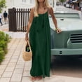 thumbnail image 2 of longantii Backless Cami Dresses for Women Cami Lounge Dress Backless Solid Color Sleeveless House Dress Long Sundress with Back Tie Dark Green XXXL, 2 of 9