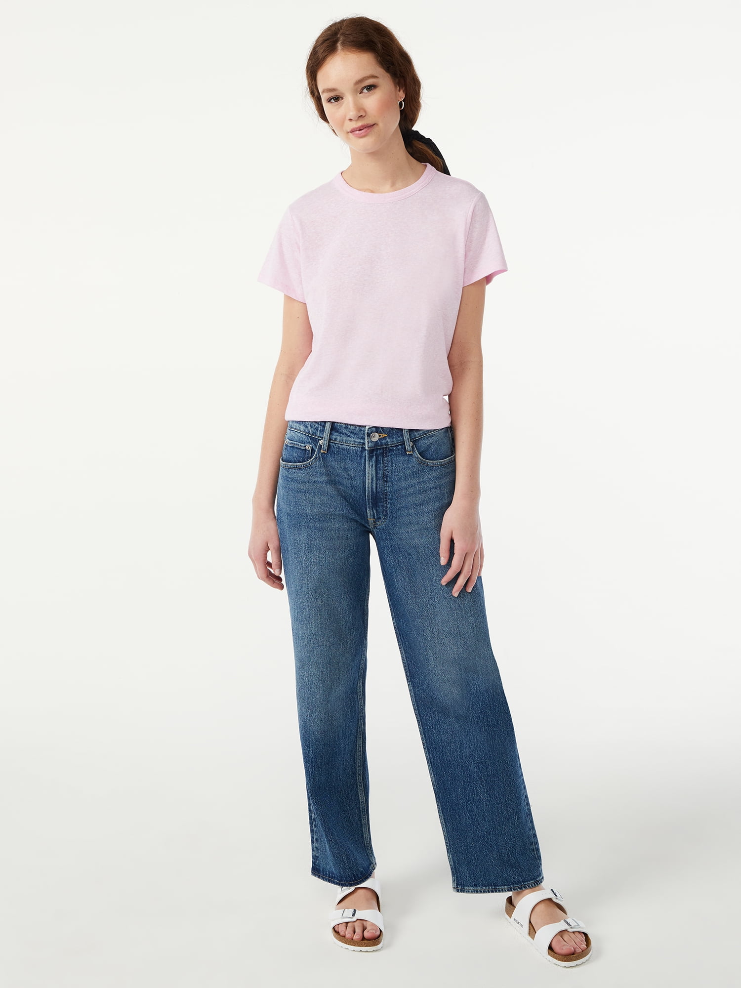 Free Assembly Women's Ringer Tee with Short Sleeves, Sizes XS-XXXL