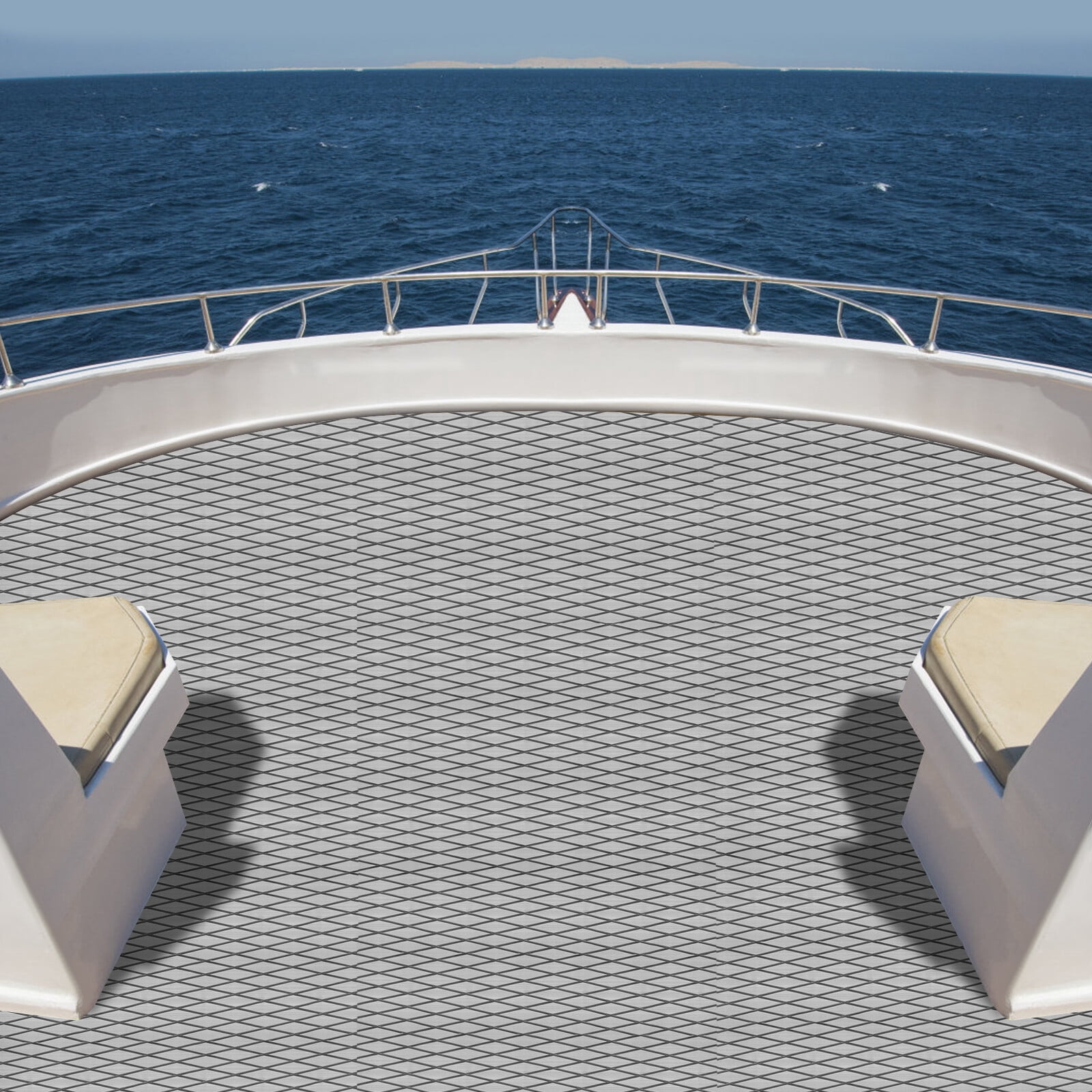 Gray+Black EVA Anti-Skid Mat, 94×35in 6mm Thick Non-Adhesive Installation Mat for Boat Yacht Kayak Deck