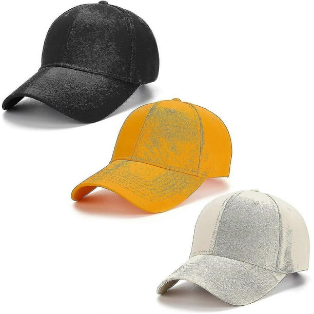 3 Pack Mens Plain Cotton Strapback Baseball Hat Adjustable,one Size Fits Most Low Profile Blank Team Ball Cap