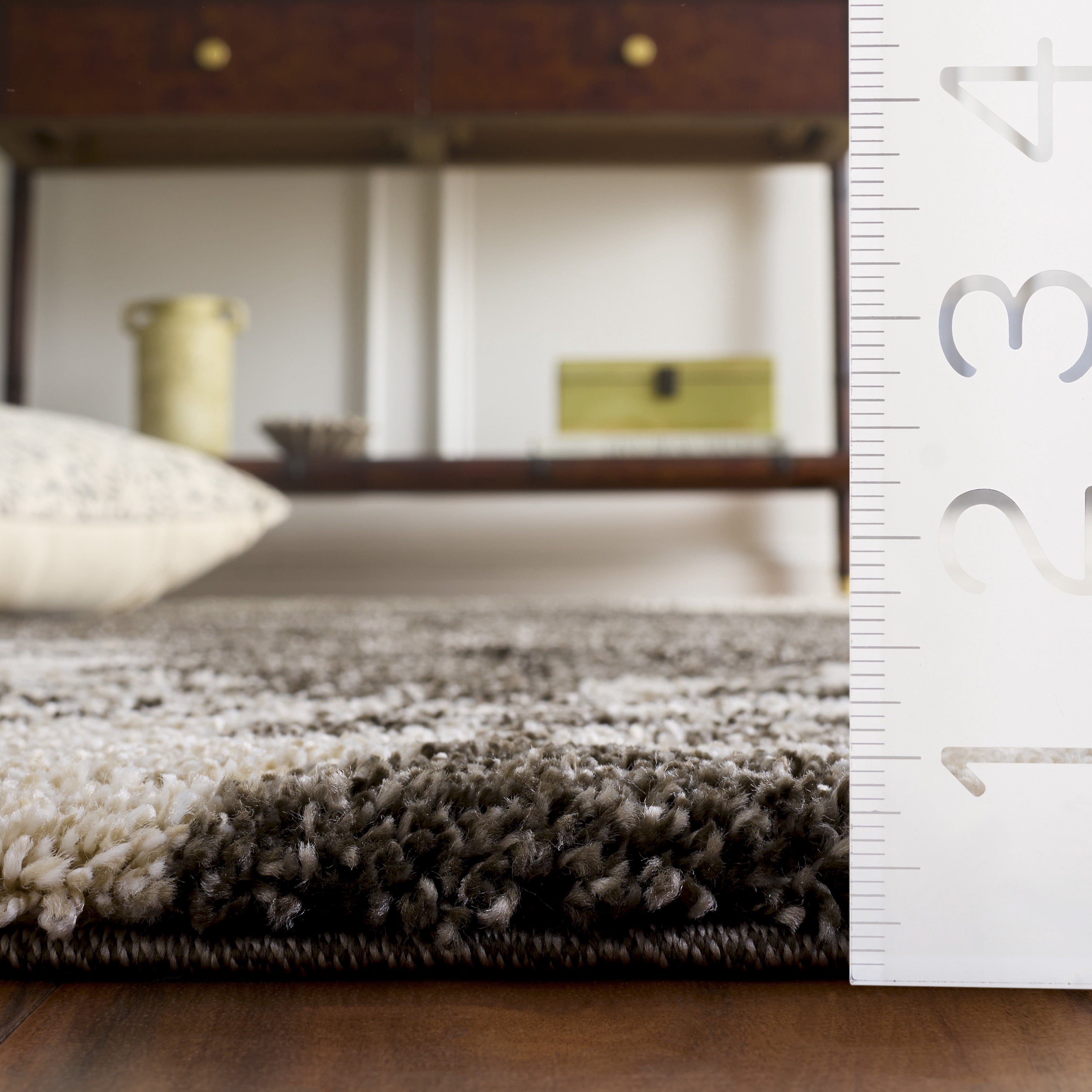 Safavieh Florida Merrick Geometric Shag Area Rug, Smoke/Beige, 6' x 8'