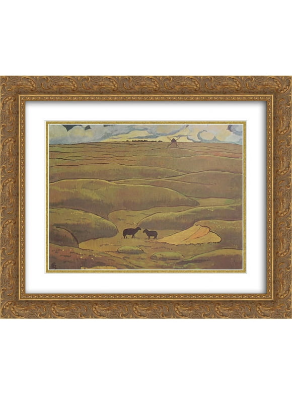 Georges Lacombe 2x Matted 24x20 Gold Ornate Framed Art Print 'Rams blacks, the year'