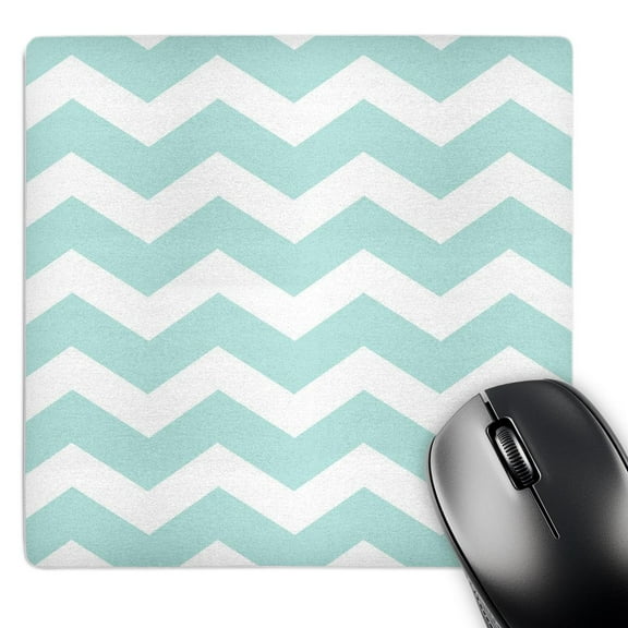3dRose, Mint blue and white zig zag chevron pattern pastel turquoise teal aqua, MousePad