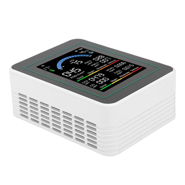 Medidor De Aire Compatible Con Tuya WiFi 10 En 1 CO2 CO TVOC HCHO PM2.5 PM10 PM0.3 Índice De Del Aire Temp Probador De Detección De Humedad Portátil Para