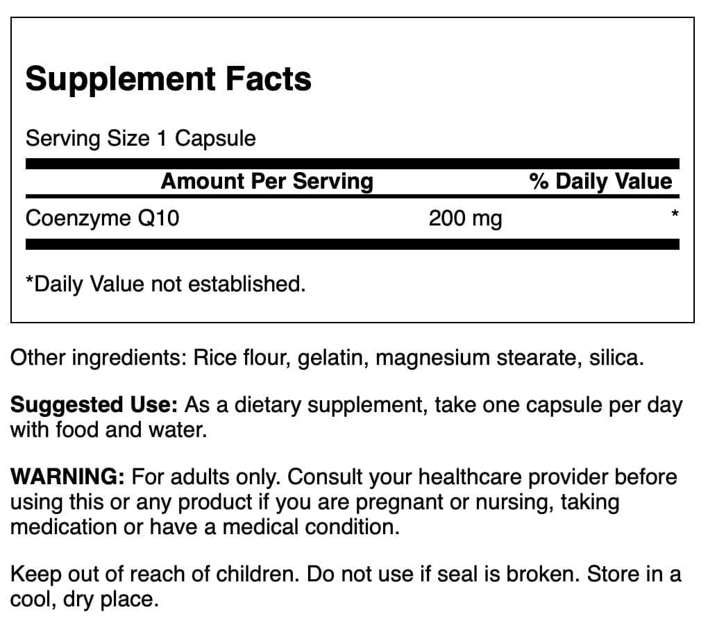 Swanson CoQ10 Capsules, 200 mg, 90 Count