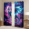 thumbnail image 2 of Castle Fairy Gothic Dragon Blackout Curtains Set of 2 (52x84 Each),Animal Window Curtains, 2 of 6