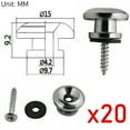 thumbnail image 4 of Set of 20PCS Chrome Guitar Strap Buttons Strap Locks Mushrooms Head End Pins AH9, 4 of 10