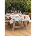 thumbnail image 4 of 60x120 Inch Outdoor Tablecloth with Umbrella Hole Zipper Rectangle Spring Floral Rectangular Tablecloths Outside Waterproof Watercolor Botanical Pastoral Flowers Patio Table Cover for Picnic Party, 4 of 8