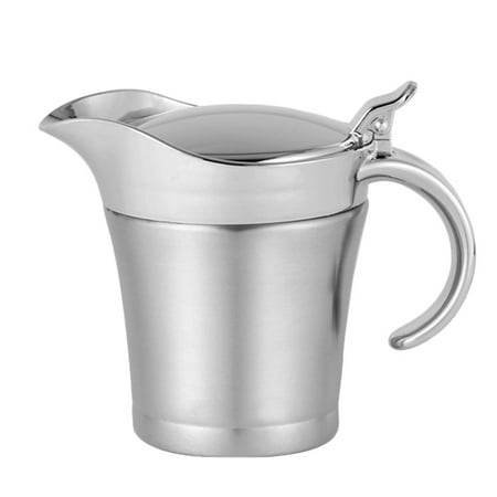 

ABIDE 750ml Stainless Steel Pot Sauce Jug Gravy Pot Double-Layer Insulated Juice Bucket Kitchen Supply
