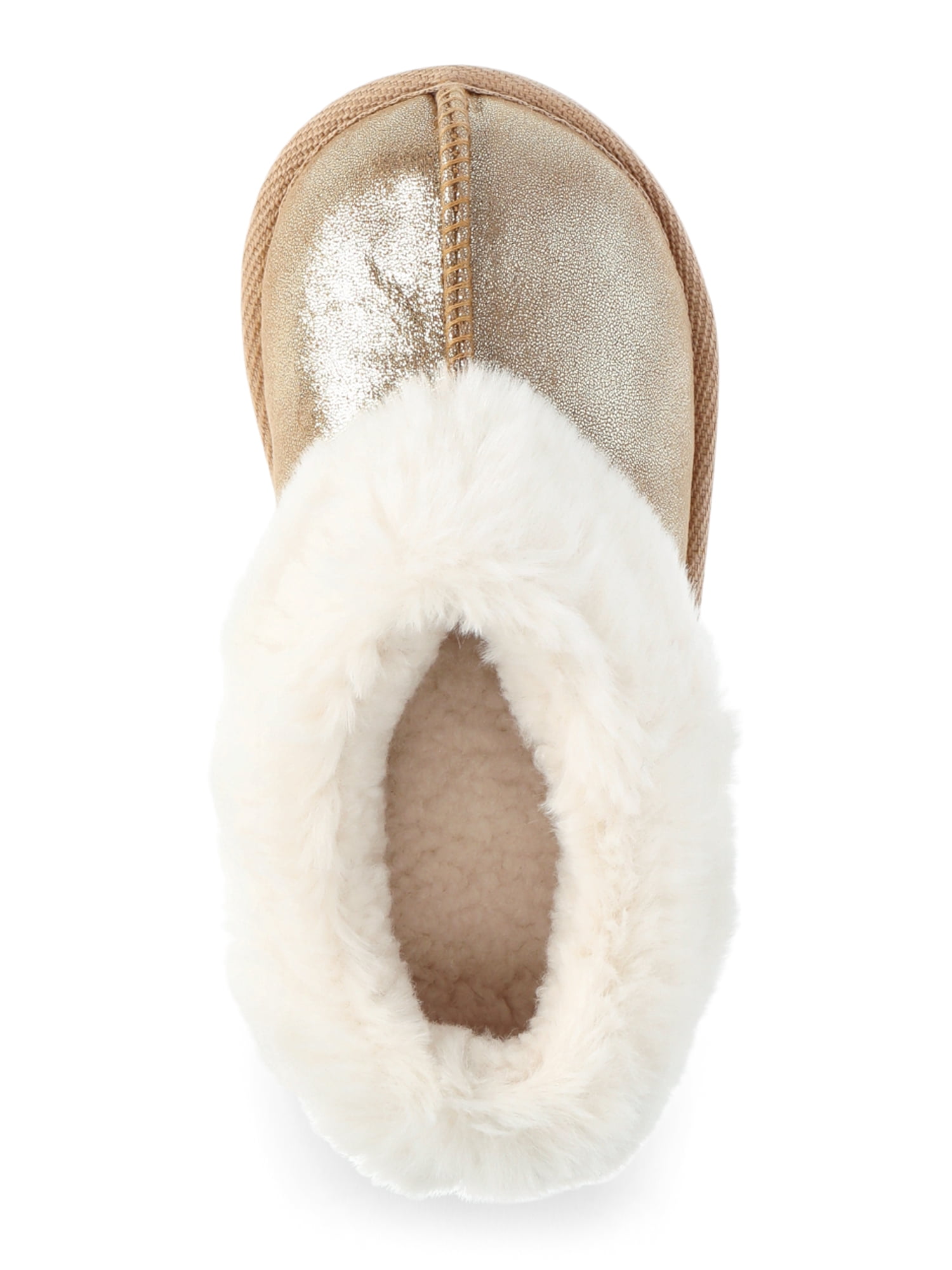 Wonder Nation Toddler Girls Slippers with Faux Fur Trim