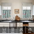 thumbnail image 4 of Pioneer Kitchen Curtains and Valance Set 24 Inch Tier Flowers Teal Curtains Small Drapes for Cafe Living Room Bathroom Farmhouse 3 Pieces Set Rod Pocket, 4 of 6