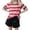 C-RD2365, variant on DHFJKG Womens Tops Striped Color Block Short Sleeve T Shirts Crewneck Casual Loose Fit Basic Tee Shirt Summer Stylish Tops