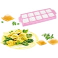 thumbnail image 6 of LYTIVAGEN Mould for Round Ravioli 10 Square Ravioli Press Italian Ravioli Mould Ravioli Mould Tray and Roller for Making Ravioli, Pie, Dumplings, Pasta or Cookies (Pink, 26.5 * 10.5 * 2 cm), 6 of 6
