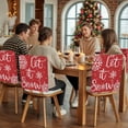thumbnail image 5 of Christmas Snowflakes Chair Covers Set of 6 Winter Snow Red Background Simple Chair Back Covers Stretch Removable Washable Slipcovers Protector for Dining Room Kitchen Party Decor, 5 of 5