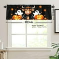 thumbnail image 3 of AshasdS Halloween Cow and Pumpkins Polyester Window Valance Curtain for Home Kitchen Living Room Bedroom Bathroom Decor 54x18 inch, 3 of 5