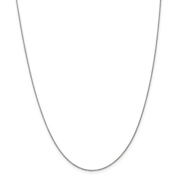 14K White Gold chain Cable 20 in 0.9 mm .9 Round