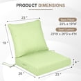 thumbnail image 3 of BPS 23x26 Inch Outdoor Deep Seat Cushion Set, Waterproof Patio Furniture Cushions with Adjustable Straps & Removable Cover for Patio, Deck, or Garden, Green, 3 of 7