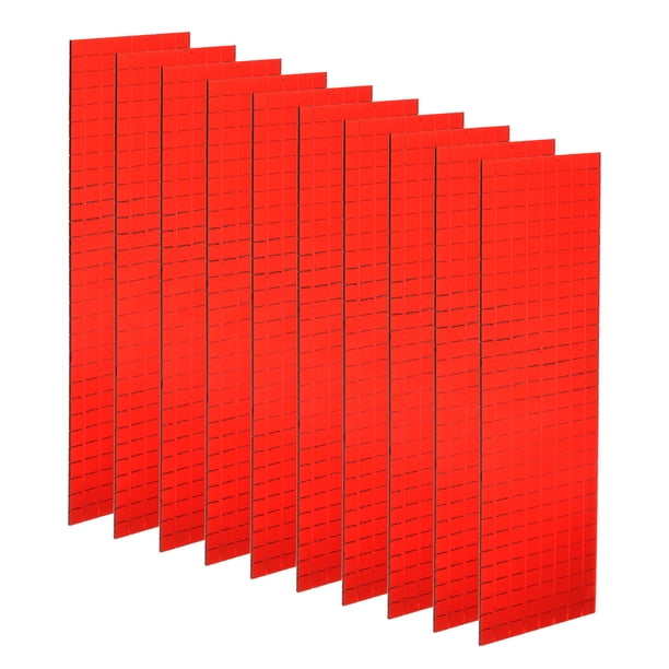Uxcell 10 Hojas 4800 Pcs 5x5mm Azulejos de Mosaico Espejo Autoadhesivos, Rojo