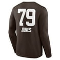 thumbnail image 3 of Men's Dawand Jones Brown Cleveland Browns Team Wordmark Player Name & Number Long Sleeve T-Shirt, 3 of 3