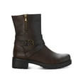 thumbnail image 3 of SUN STONE Womens Brown Buckle Accent Cushioned Stellaa Round Toe Block Heel Zip-Up Riding Boot 9.5 M, 3 of 4