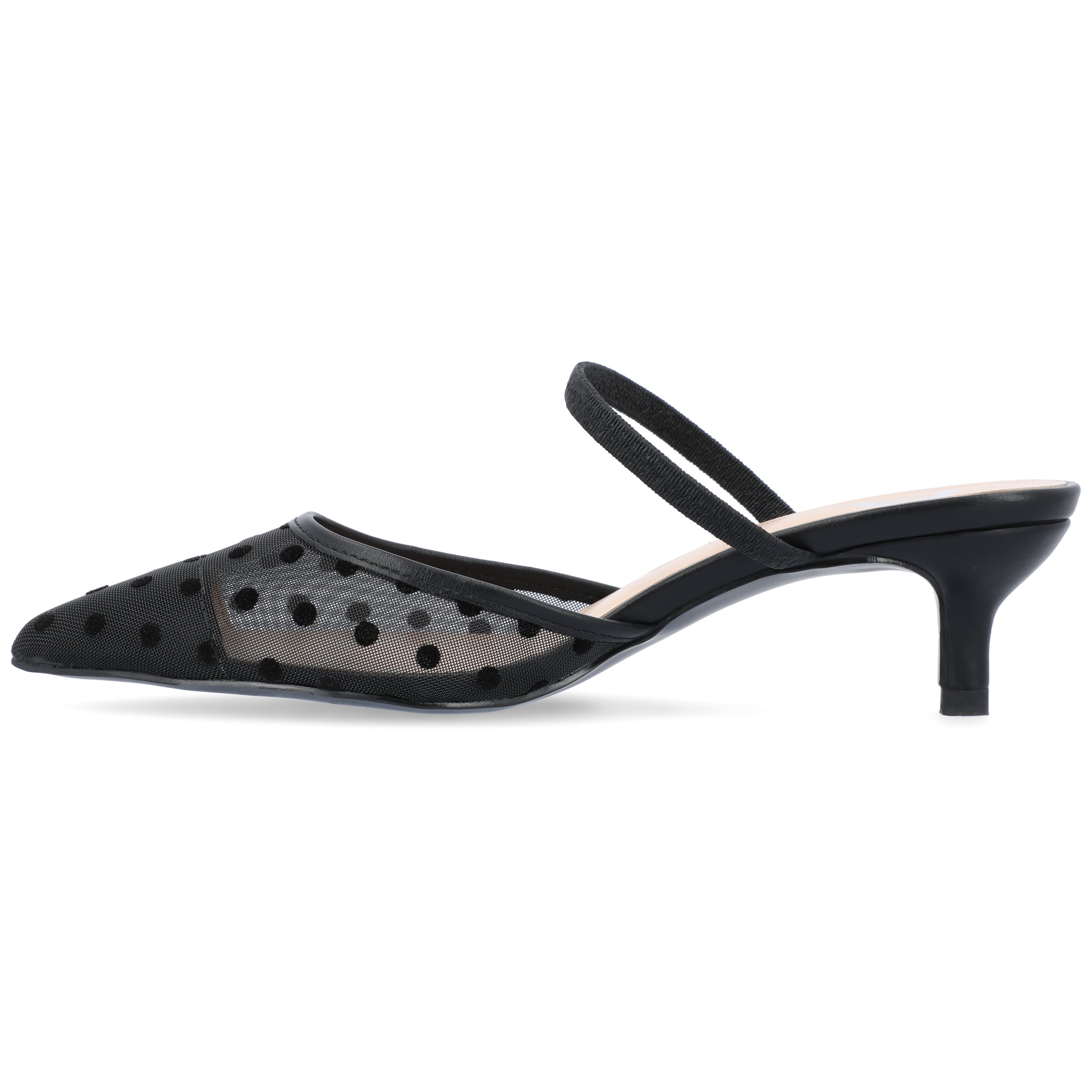 Journee Womens Allana Slip On Kitten Heel Mule Pumps