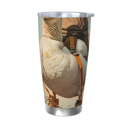 

Cauagu Hiking Duck Pattern 20oz Tumbler Stainless Steel Vacuum Insulated Tumbler with Lid Insulated Coffee Mug Thermal Cup with Splash Proof Sliding Lid-Without Straw