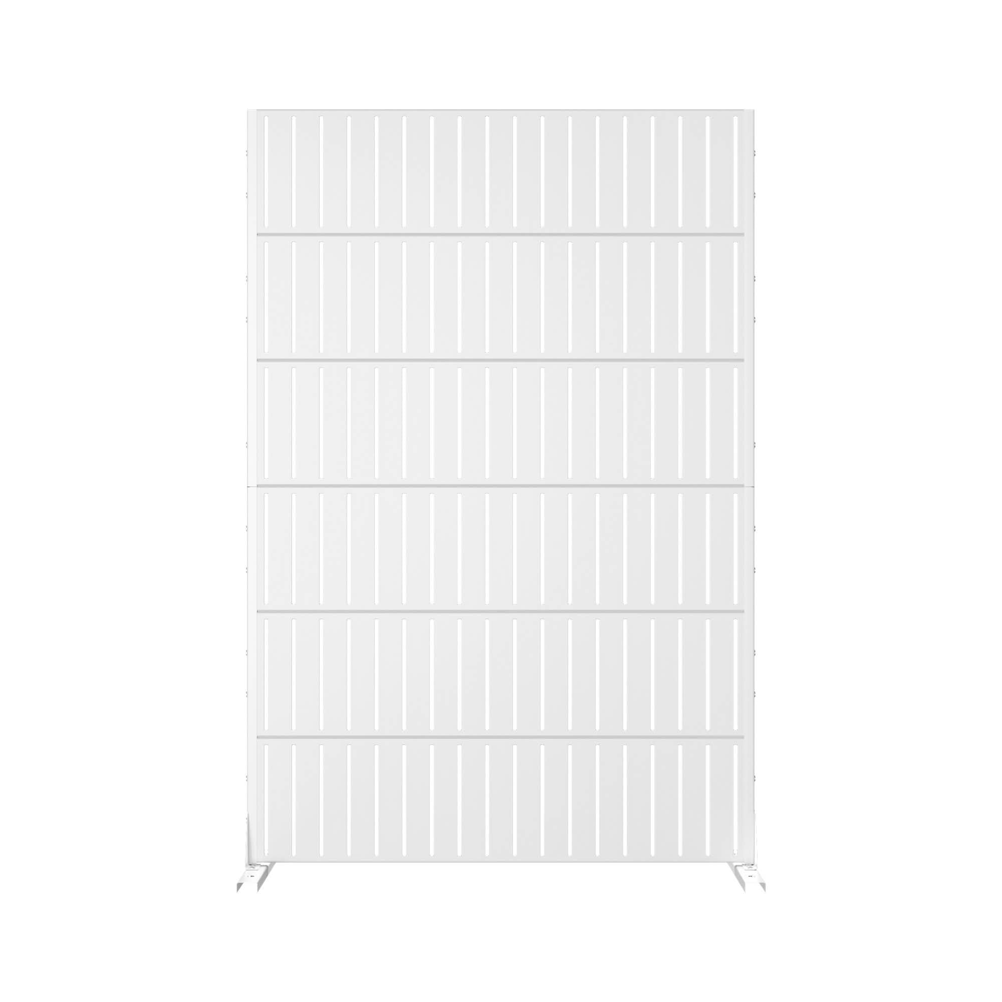 MAYEERTY 72x47x16 Inch White Vertical Fence Galvanized Steel Privacy Screen, 6 Piece Set for Outdoor Garden