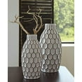 thumbnail image 2 of Ashley Meubles Signature Design - Set de 2 Vases Dionna - Contemporain - Blanc/marron, 2 of 2