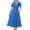 Blue, variant on VEKDONE Women's Casual Printed Pleated Elastic Waist Sleeveless V-Neck Dress Green L