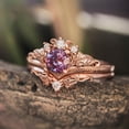 thumbnail image 3 of Delicate Rose Gold Engagement Ring Set High-Grade Fashion 2PCS Design for Stylish Occasions 2PCS, 3 of 6