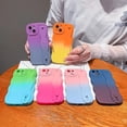 thumbnail image 6 of Compatible with iPhone 15 6.1" Case with Wrist Strap & Stand, Cute Wavy Case with Camera Lens Cover Gradient Color Soft Silicone Shockproof Protect Phone Case for Women Men (Green Blue), 6 of 9