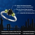 thumbnail image 2 of Gem Stone King 2.26 Ct Oval Black Sapphire Green Peridot 925 Sterling Silver Ring (Size 7), 2 of 6