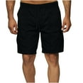 thumbnail image 1 of Men's Athletic Shorts, Workout Gym Shorts with Elastic Drawstring Waist, Stretch Casual Shorts for Running and Lounge, Solid Color Men's Shorts with Pockets, 1 of 5