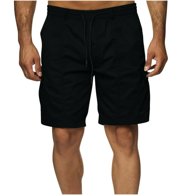 CHGBMOK Men's Shorts Casual Solid Color Casual Drawstring Pockets Elastic Sports Shorts Sizes M-3XL