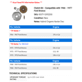 thumbnail image 2 of Clutch Kit - Compatible with 1966 - 1977 Ford Bronco 1967 1968 1969 1970 1971 1972 1973 1974 1975 1976, 2 of 2