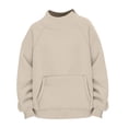 thumbnail image 6 of uvwlwu Women's Sweatshirt Neck Long Sleeve Loose Fit Soft Casual Kangaroo Pocket No Hood,XL, 6 of 6