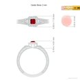 thumbnail image 5 of ANGARA Natural Aeon Square Ruby & Diamond Engagement Ring with Milgrain in 14K White Gold for Women (Size-3mm) | July Birthstone, Anniversary, Jewelry Gift for Women | Natural Ruby Ring, 5 of 9